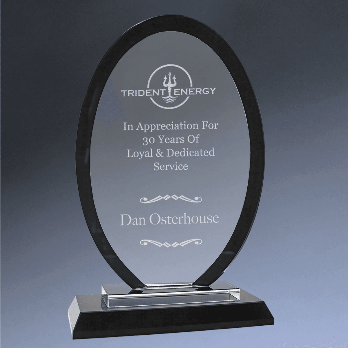 Premier Regal Glass Awards - Custom Engraved Award Recognition - Oval