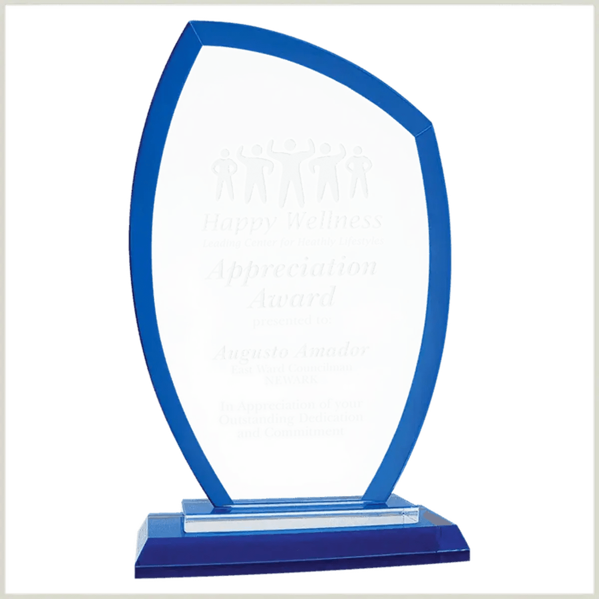 Premier Regal Glass Awards - Custom Engraved Award Recognition - Oval