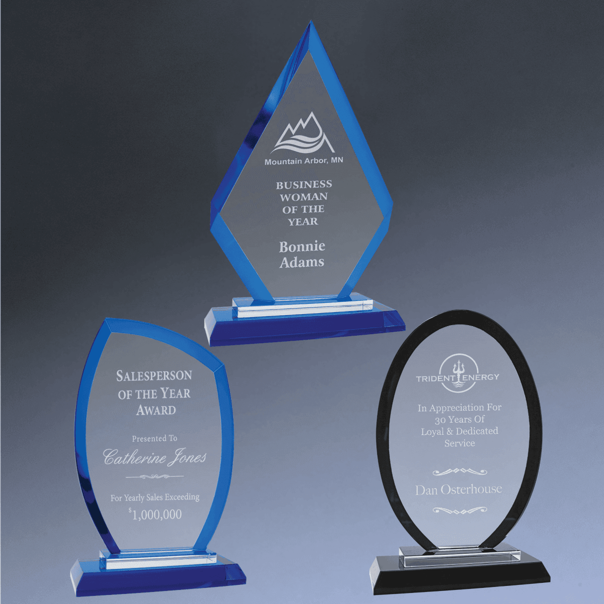 Premier Regal Glass Awards - Custom Engraved Award Recognition - Diamond