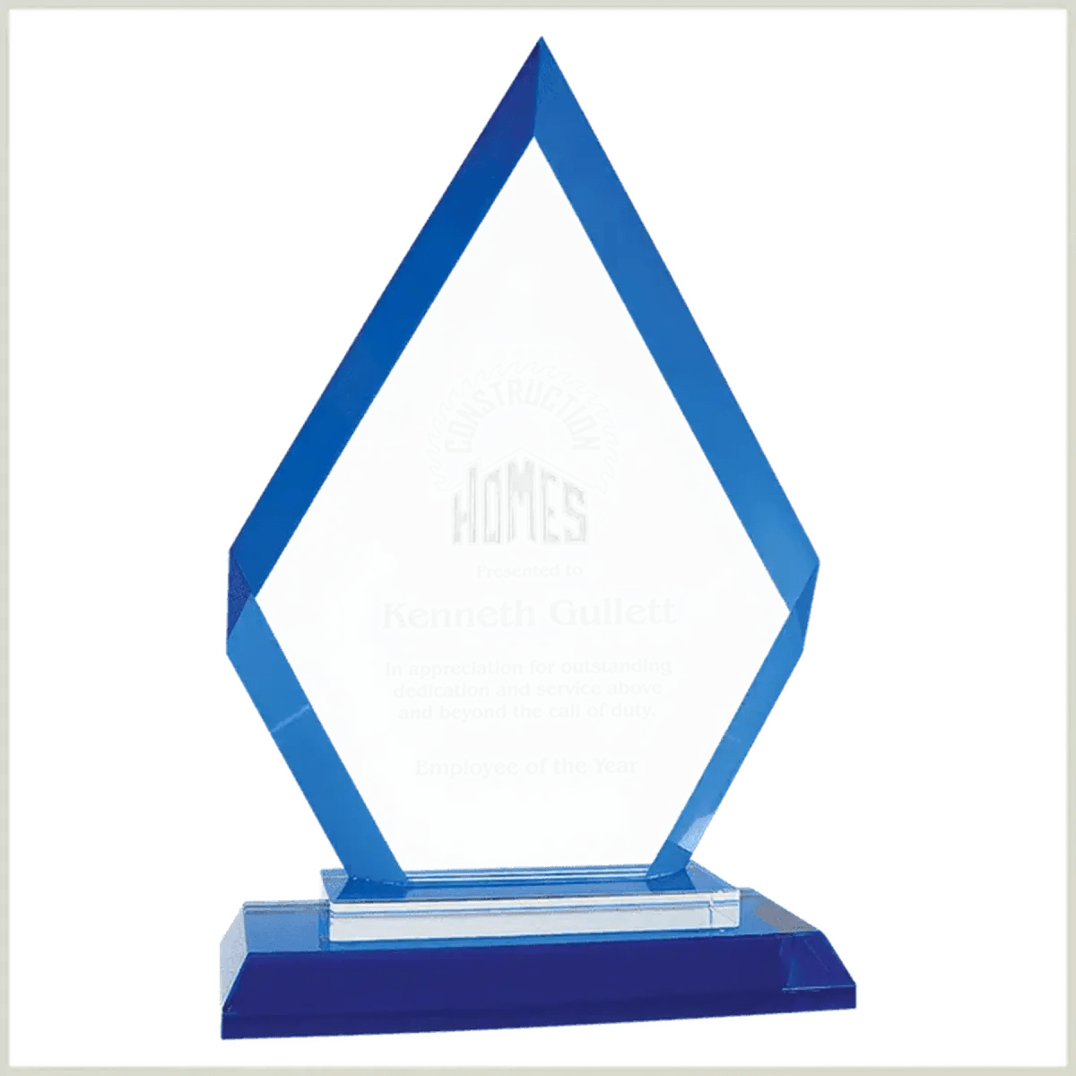 Premier Regal Glass Awards - Custom Engraved Award Recognition - Oval