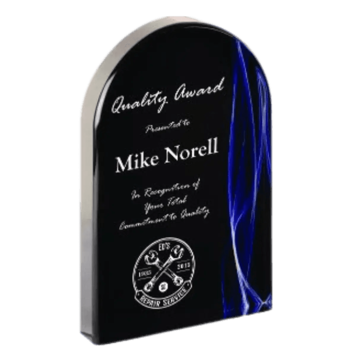 Premier Vapor Acrylic Awards - Black with Red or Blue Accents - Wave