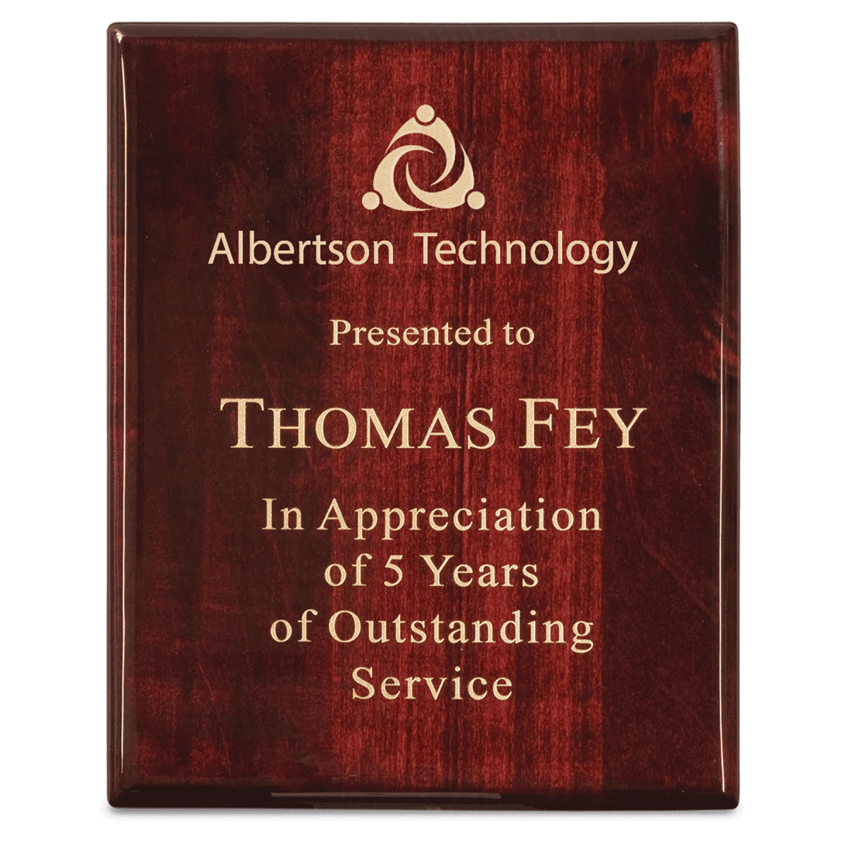 Premium Piano Finish Plaque Boards with Custom Engraving - Rosewood Piano Finish