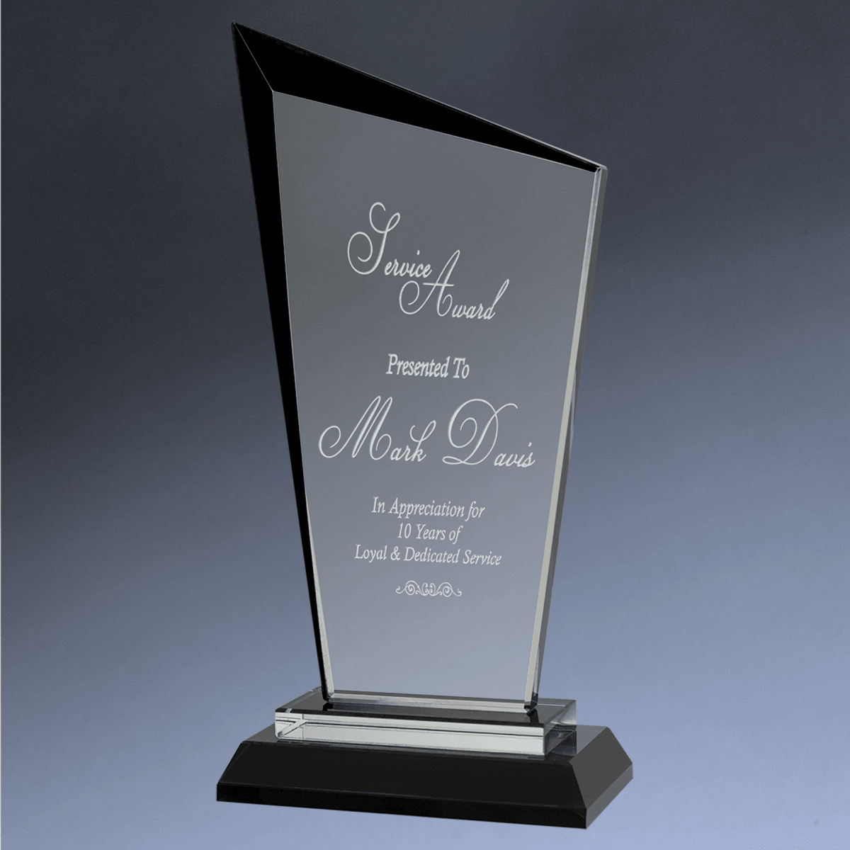 Razor Glass Awards – Custom Engraved for Contemporary Recognition - Black