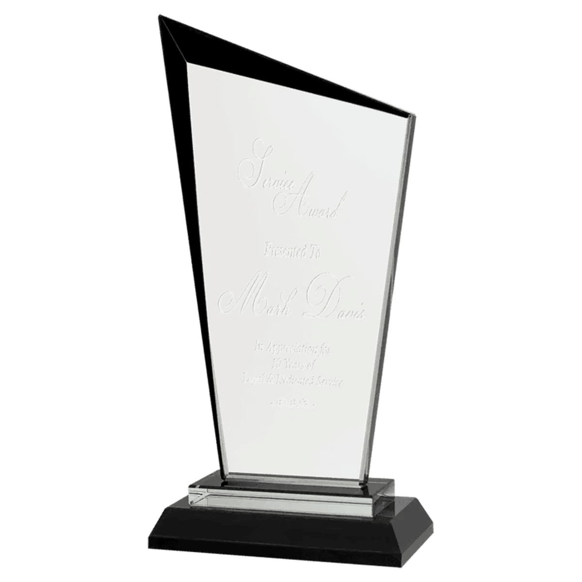 Razor Glass Awards – Custom Engraved for Contemporary Recognition - Black