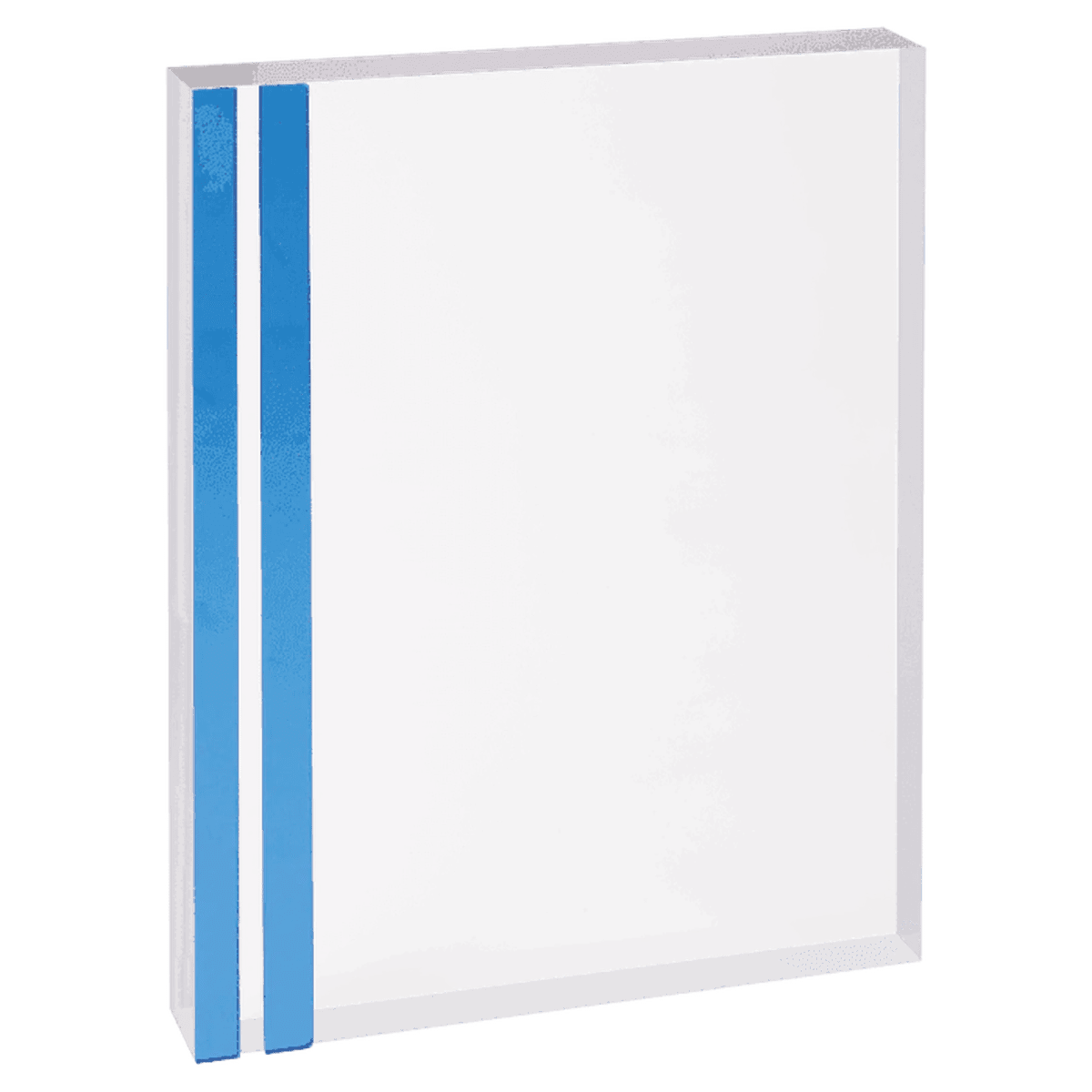 Rectangle Color - Edge Acrylic Award – Custom Engraved in Blue, Gold or Silver - Silver