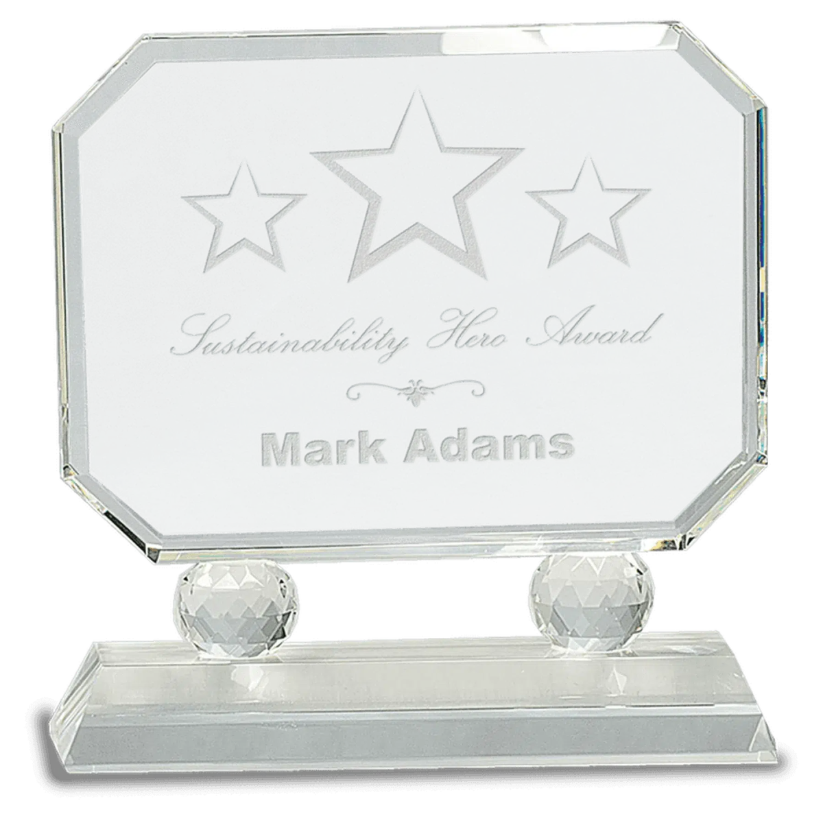 Rectangle Crystal on Pedestal Base - LightForce Laser Engraving, LLC