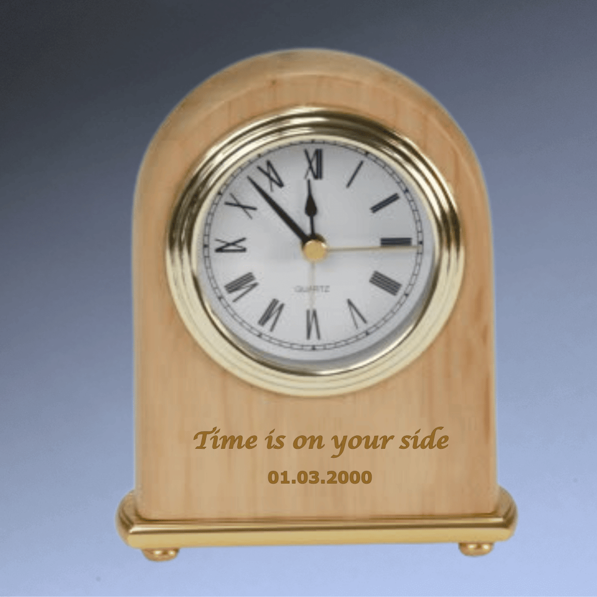 Red Alder Desk Clocks with Engraved Personalization - 4" x 5"
