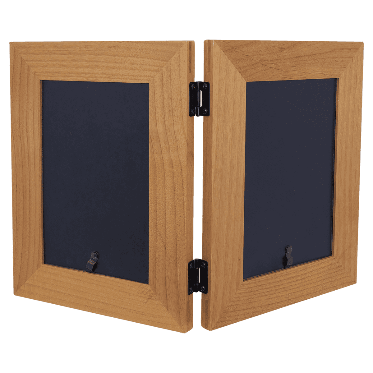 Red Alder Dual Picture Frame and Plaque with Personalized Engraving - Dual Frame with Engraving and Plaque Insert