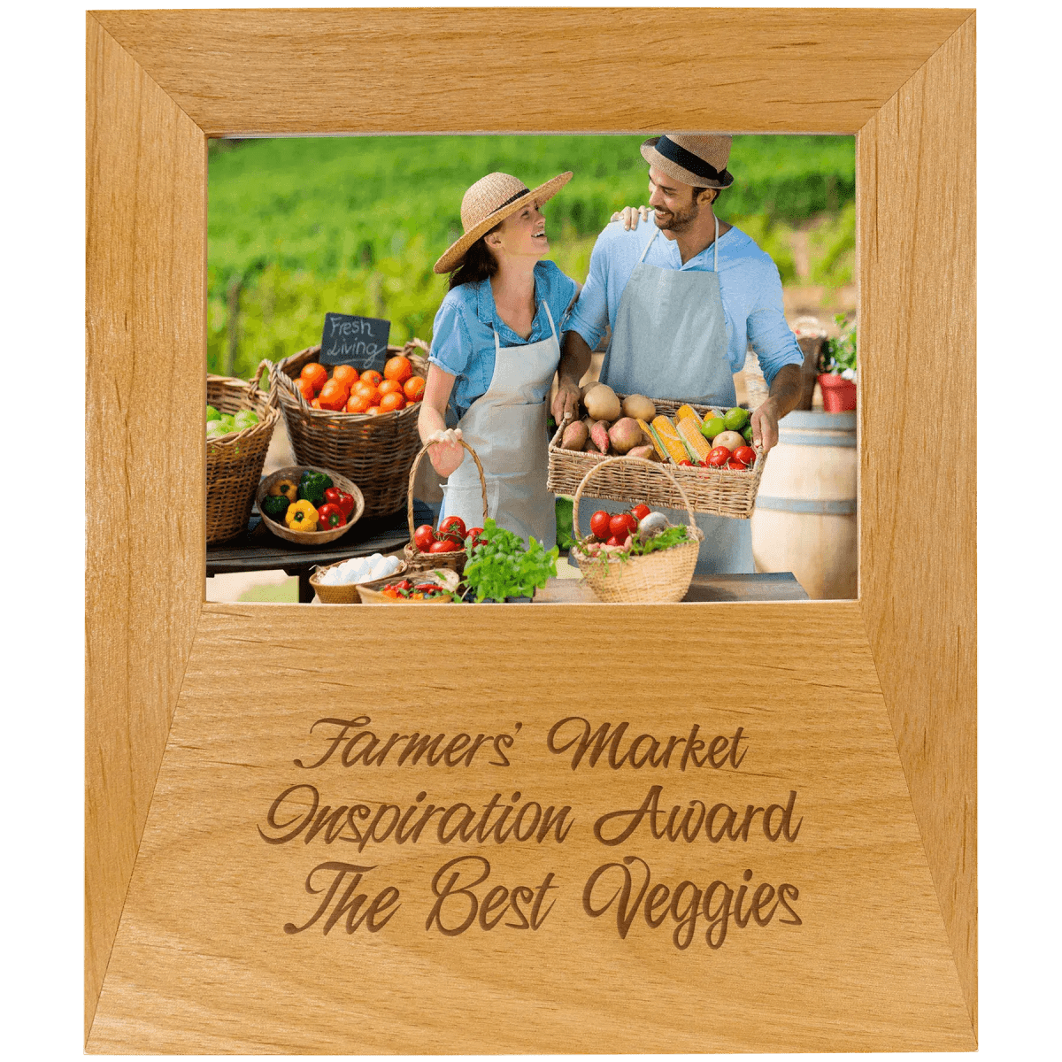 Red Alder Picture Frame with Wide Personalization Area - Red Alder