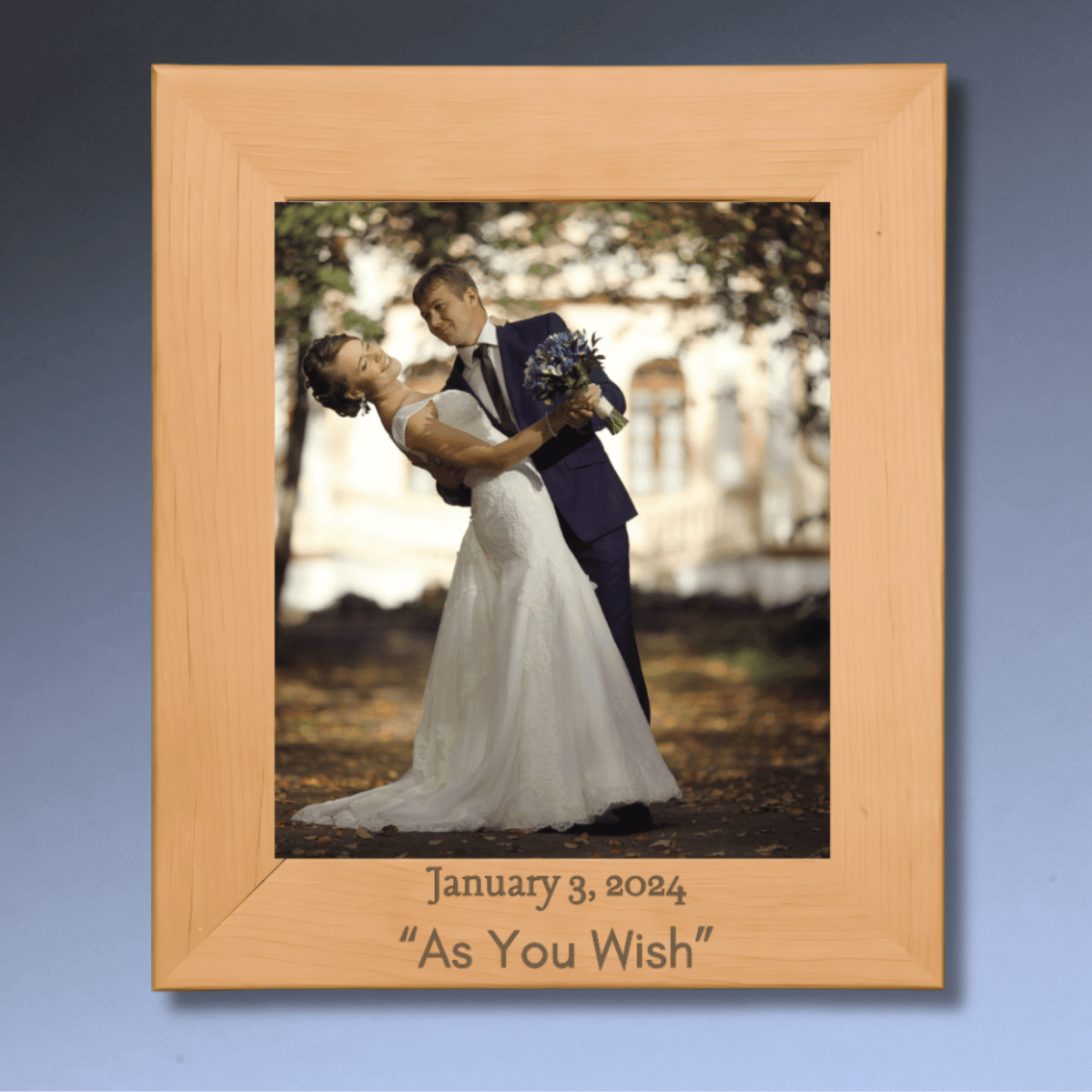 Red Alder Picture Frames with Personalized Engraving - Red Alder Wood