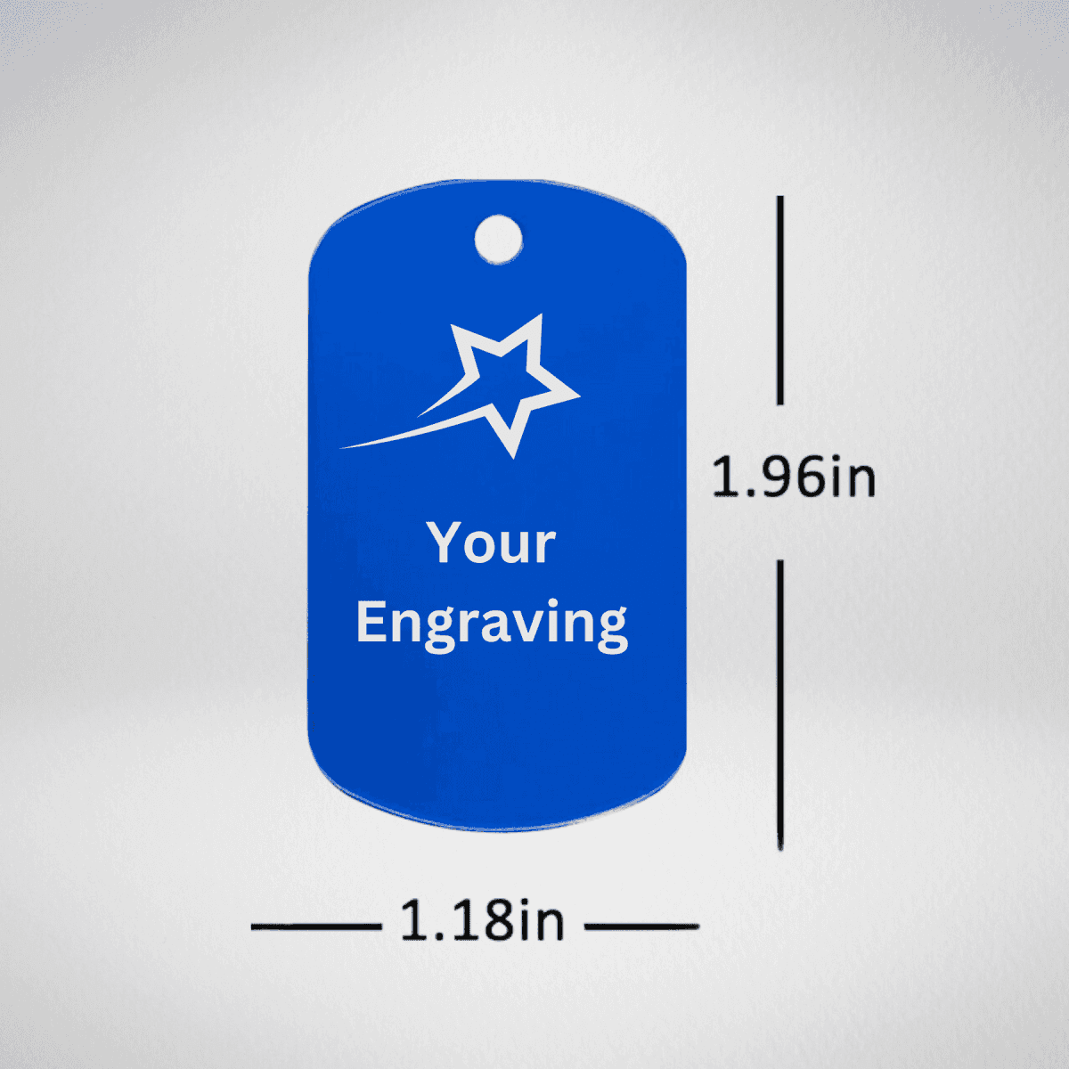 Reorder - Blue Custom Engraved Aluminum Metal Tags Default Title