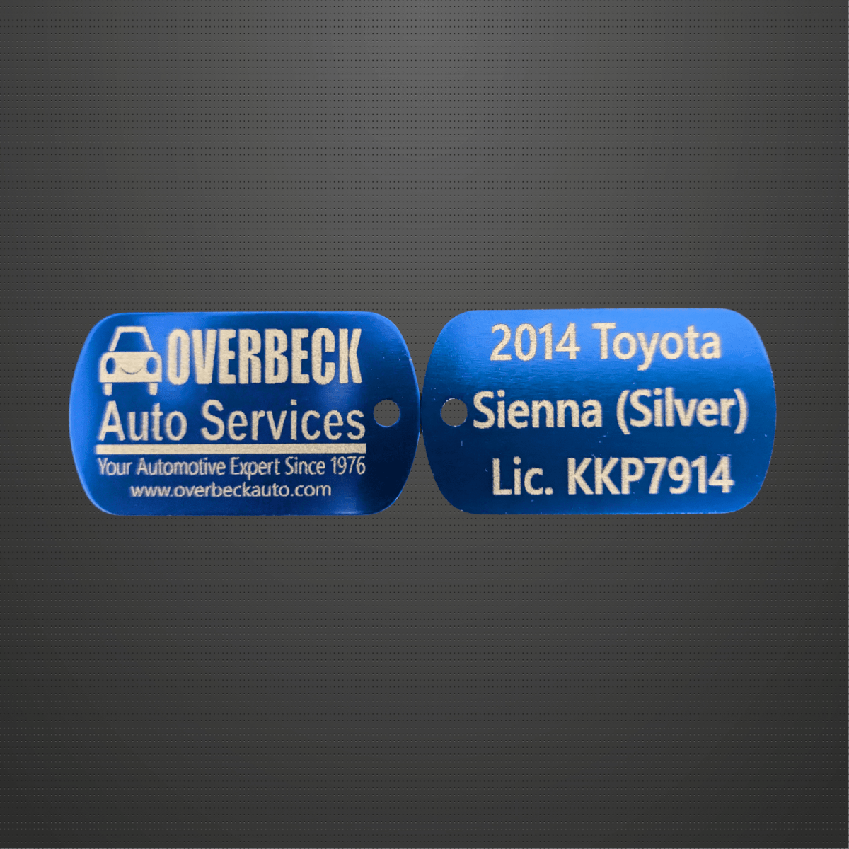 Reorder - Blue Custom Engraved Aluminum Metal Tags Default Title
