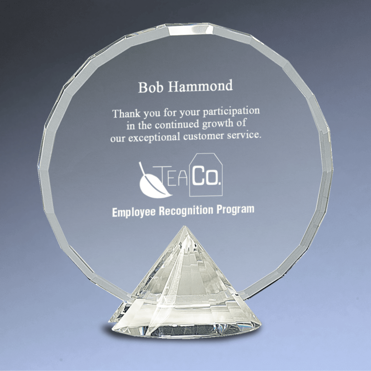 Round Crystal Awards with Diamond Base for Milestones & Achievement - 6 1/2"