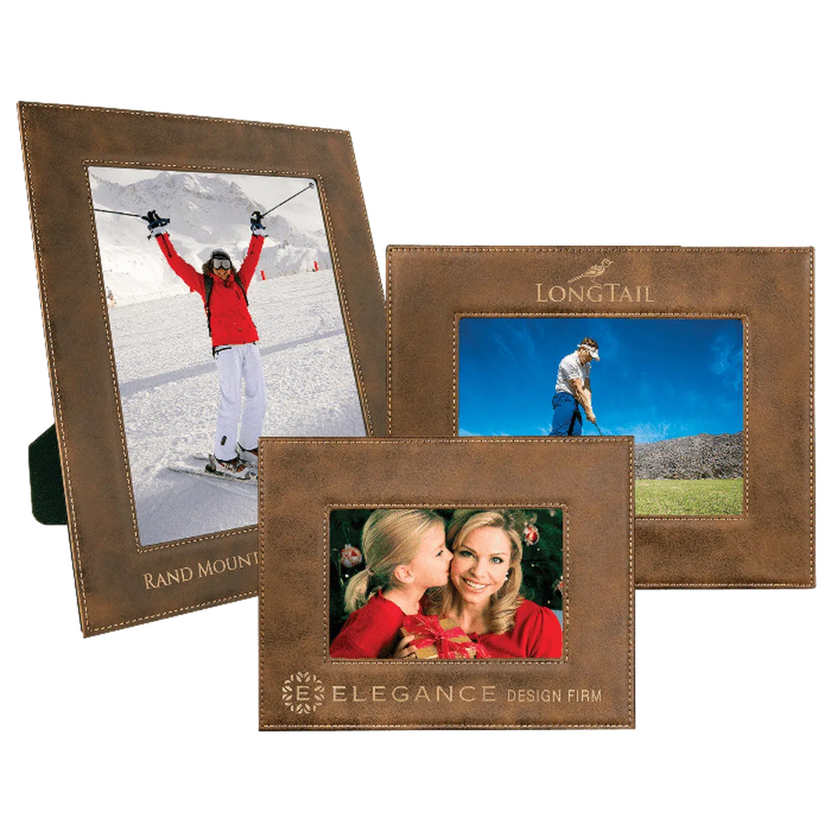 Rustic/Gold Leatherette Frame (Various Sizes) - LightForce Laser Engraving, LLC