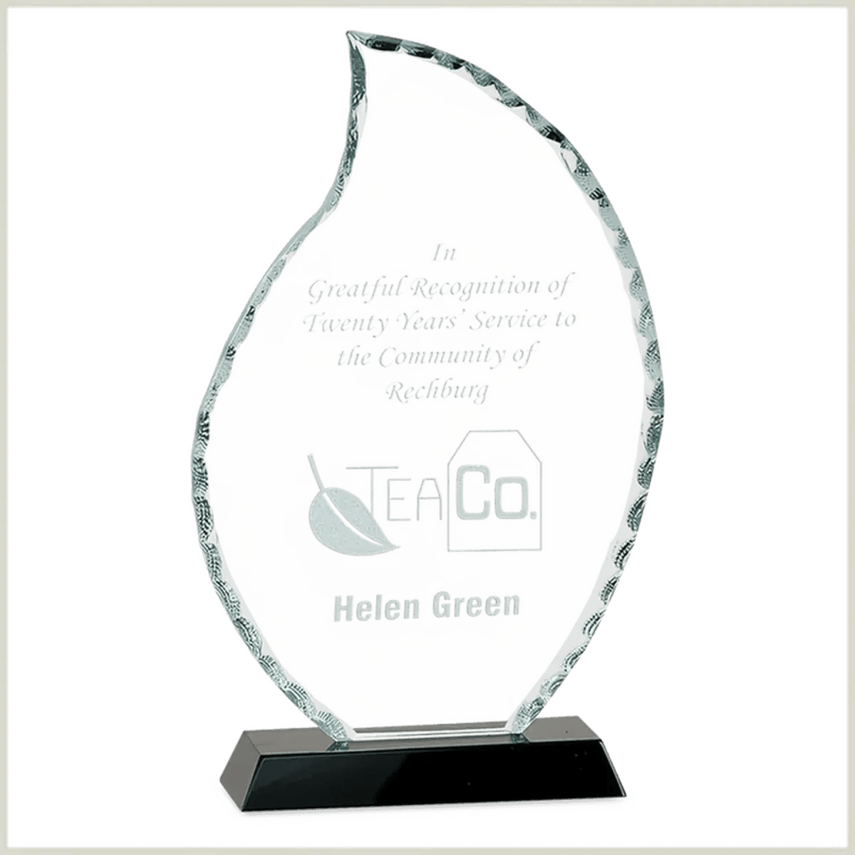 Scalloped Facet Glass Awards with Custom Engraving - Shield