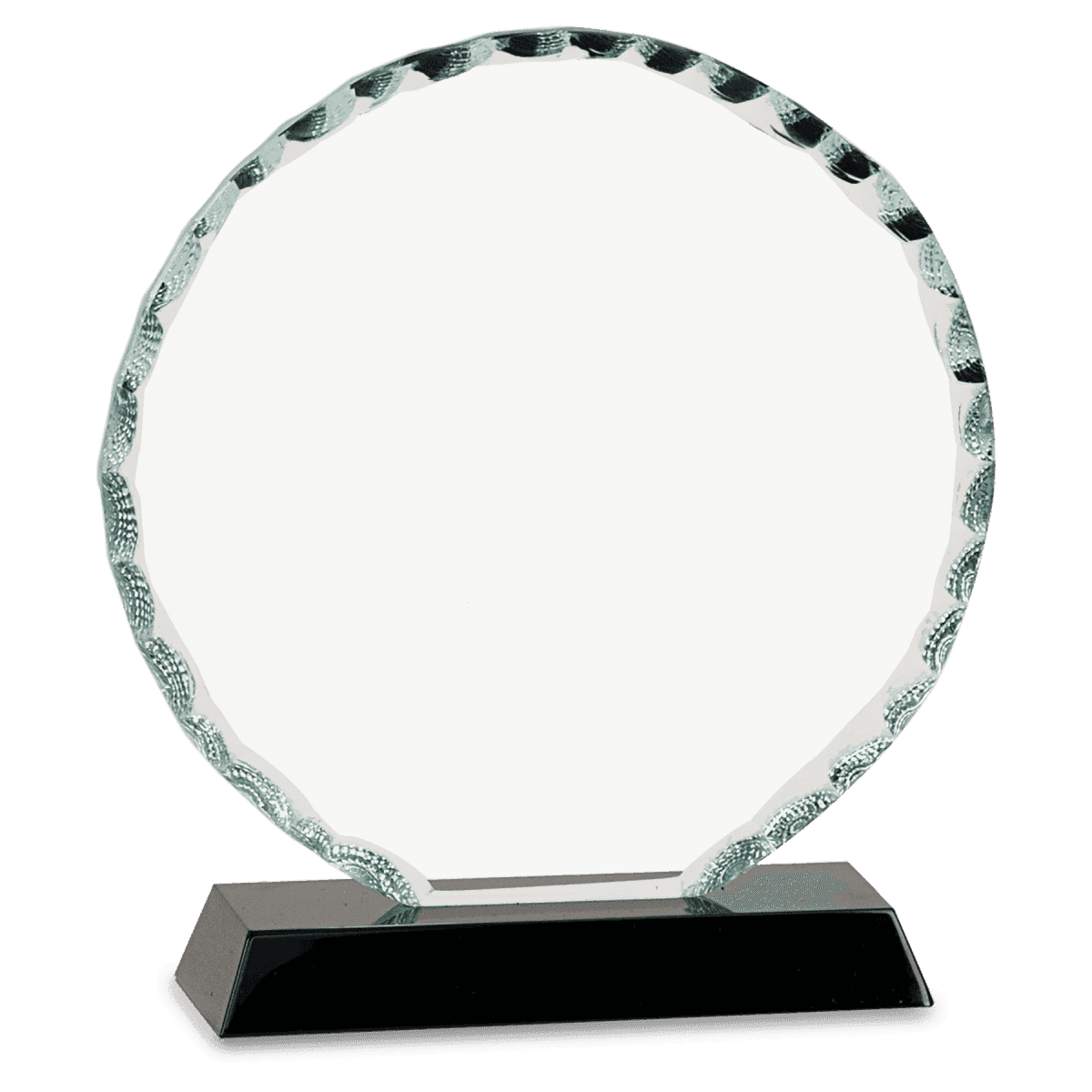 Scalloped Facet Glass Awards with Custom Engraving - Shield