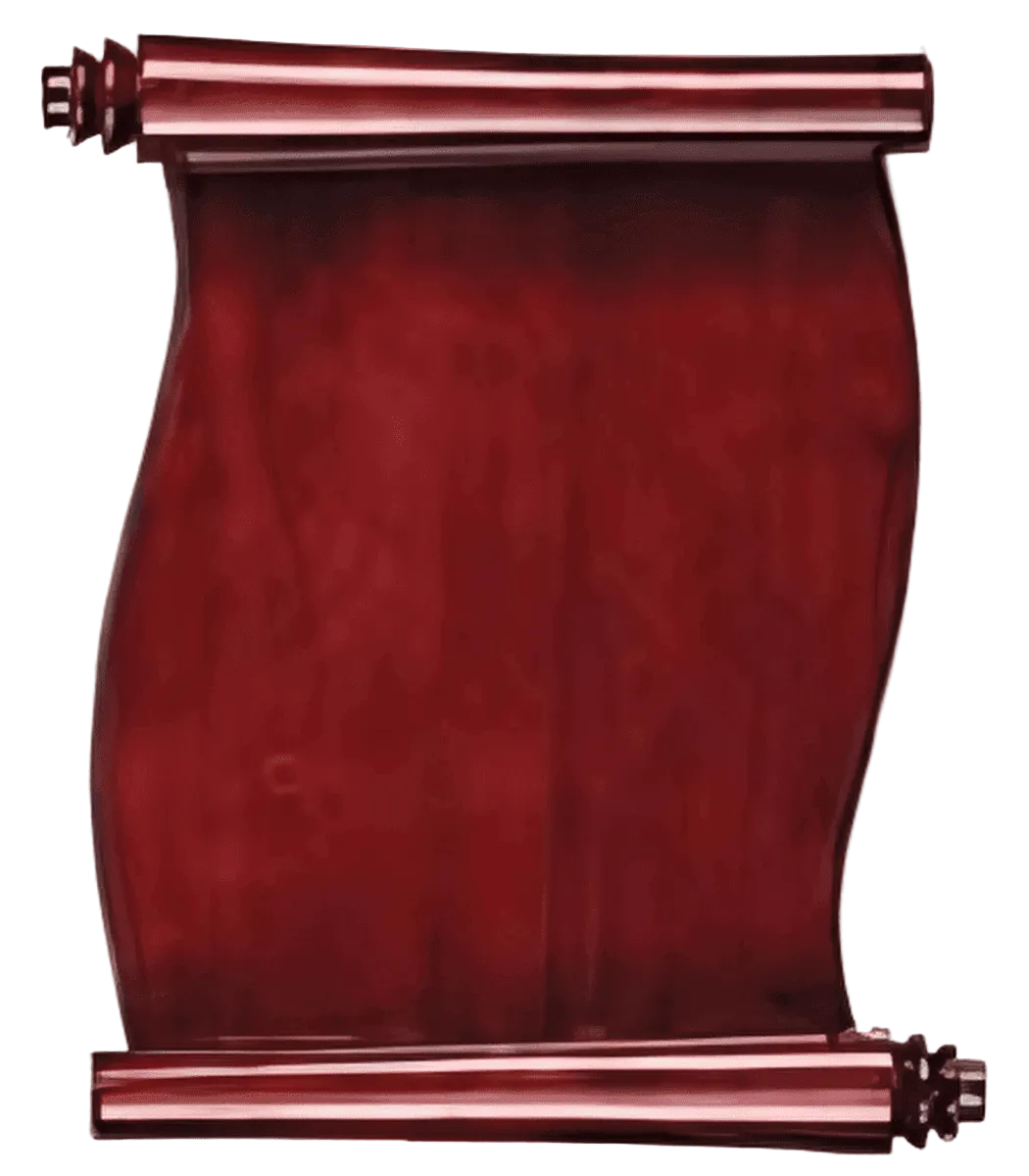 Scroll Plaque - Rosewood Piano Finish with Deep Engraving - 10 1/2" x 14"