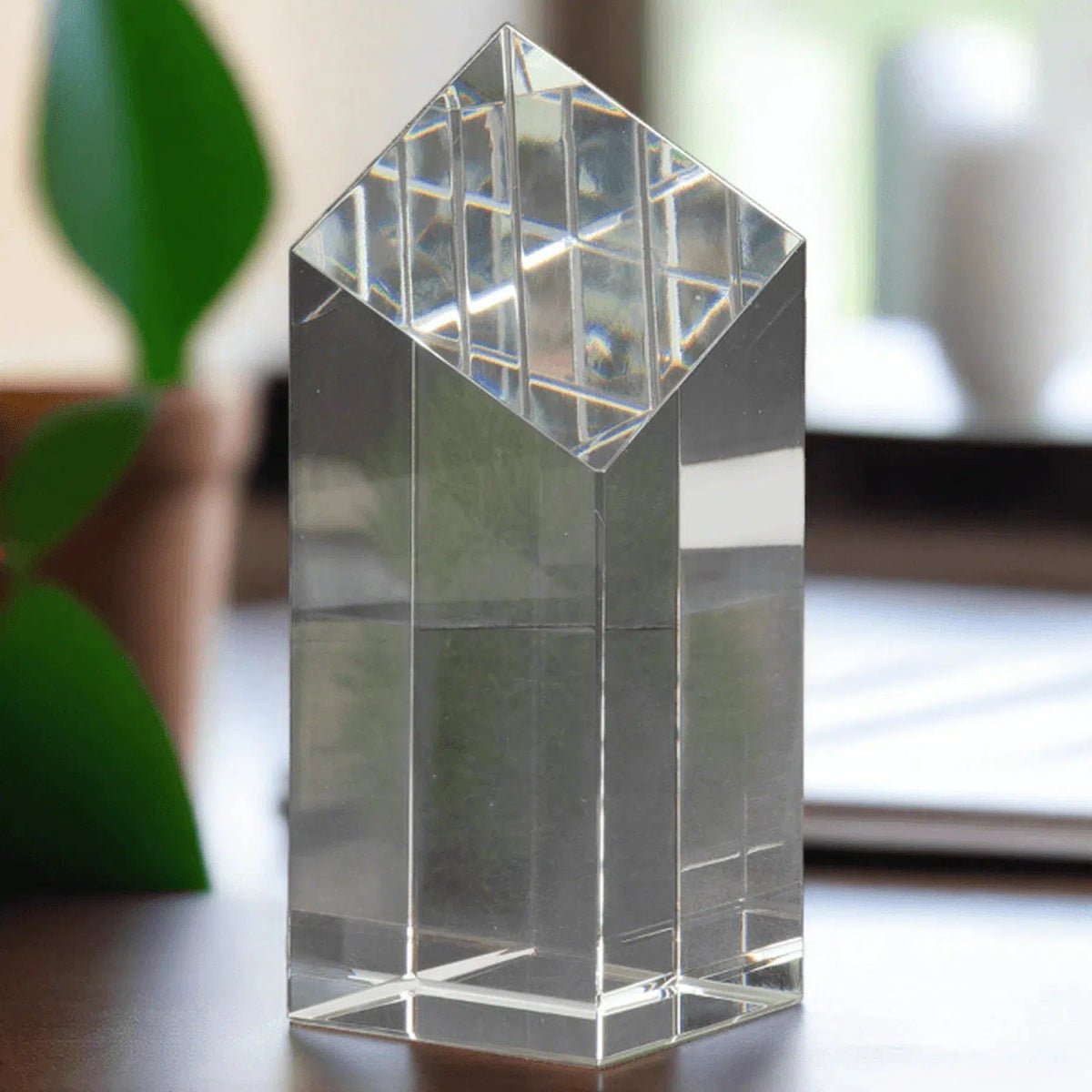 Self - Standing Crystal Diamond Top Pillar Awards - 7"