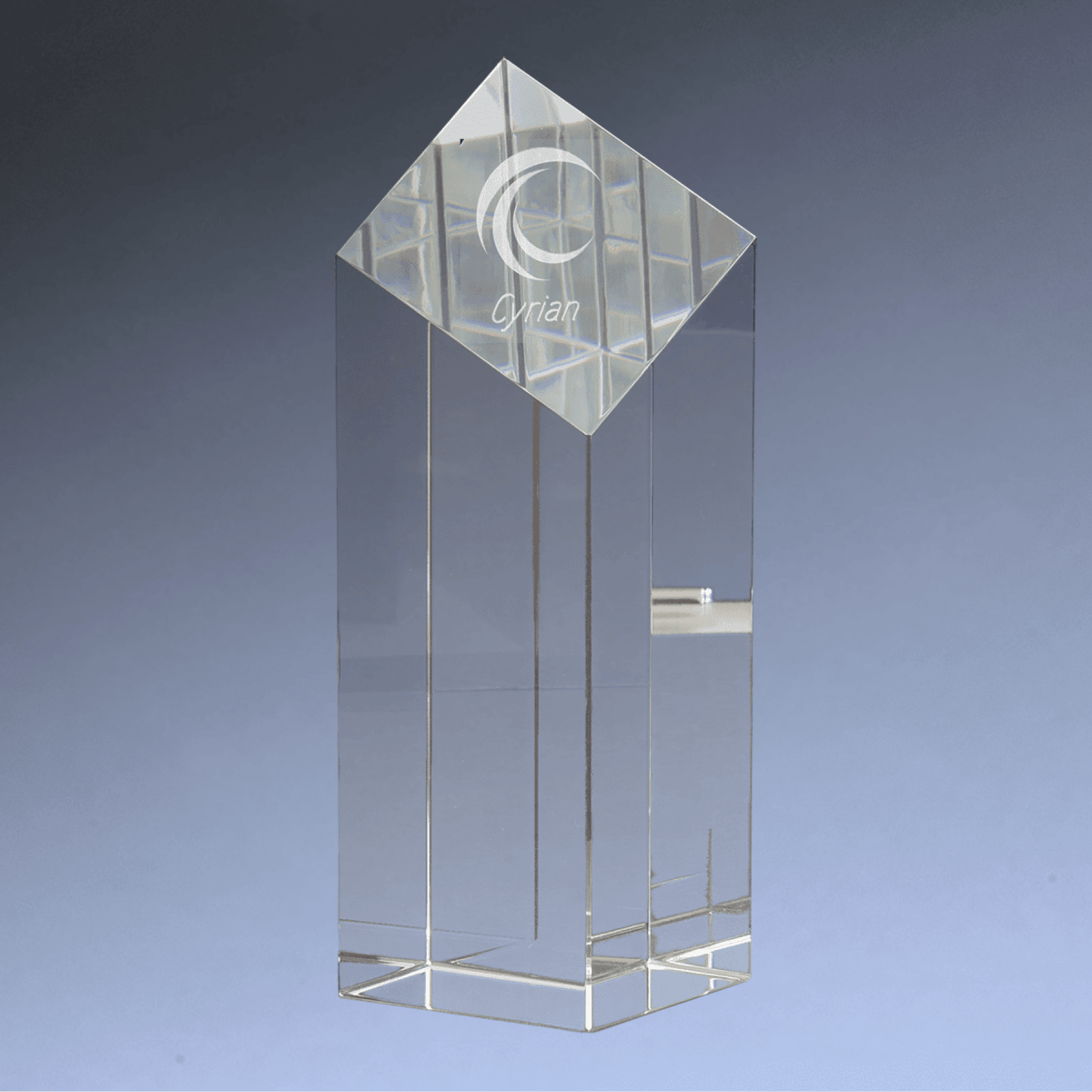 Self - Standing Crystal Diamond Top Pillar Awards - 7"