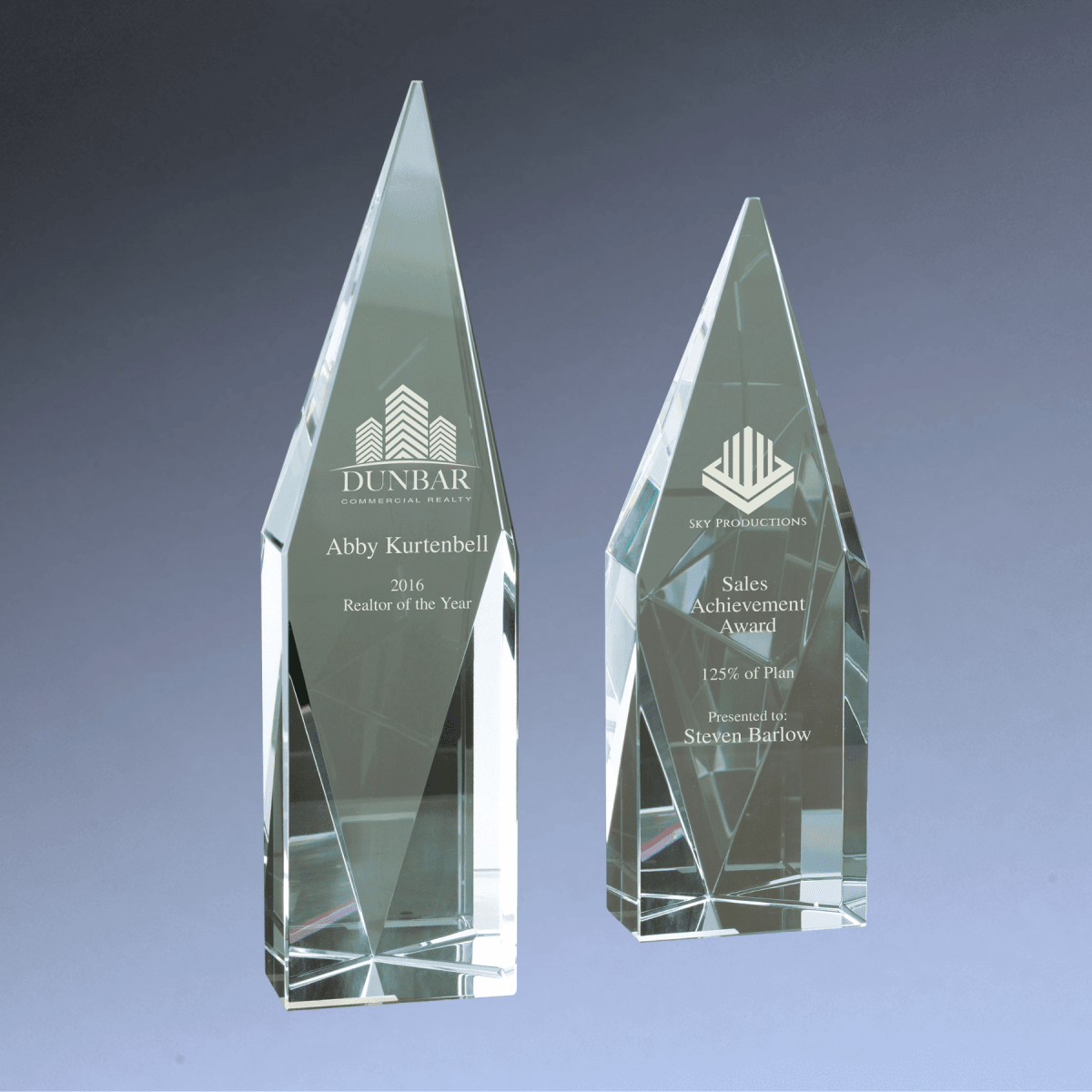 Self - Standing Crystal Diamond Tower Awards - 7 3/4"