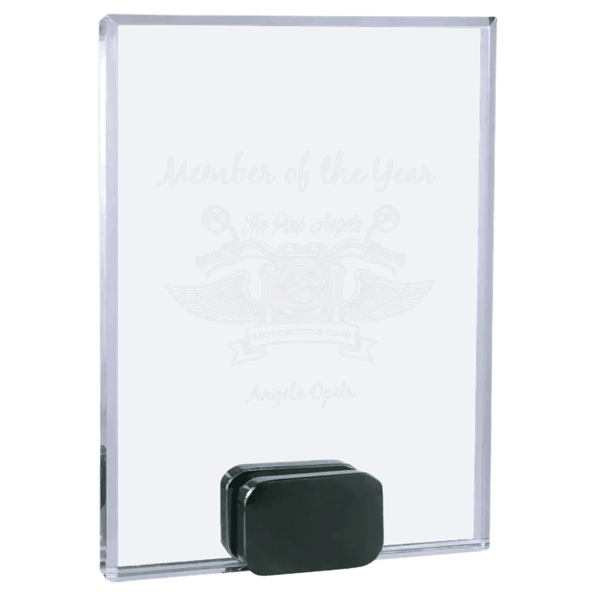 Self - Standing Crystal Rectangle Award Plaque with Custom Engraving - 5" x 7"