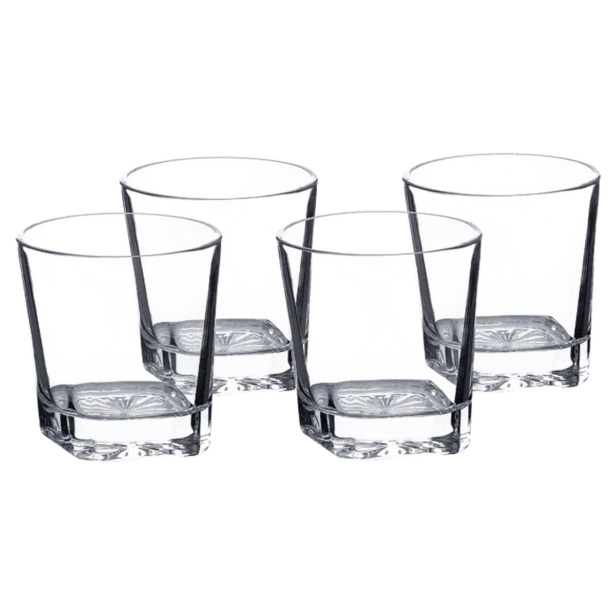 Set of Four 11 oz. Square Rocks Glasses in Gift Box - LightForce Laser Engraving, LLC