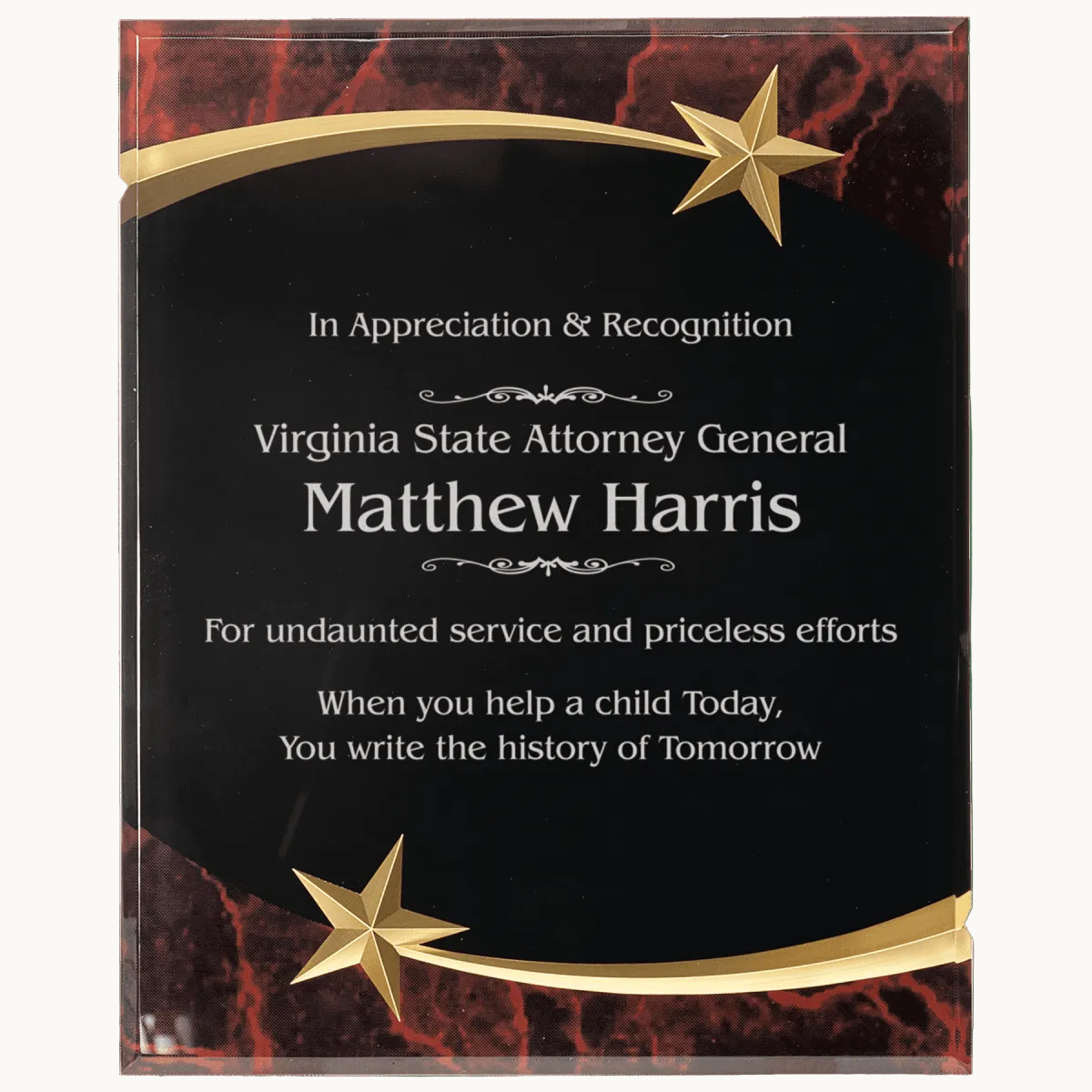 Shooting Star Acrylic Plaque with Custom Engraving - Red