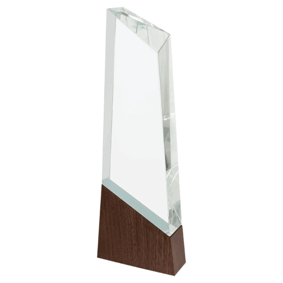 Sierra Glass Awards with Walnut Base – Contemporary Display of Recognition - Cylinder
