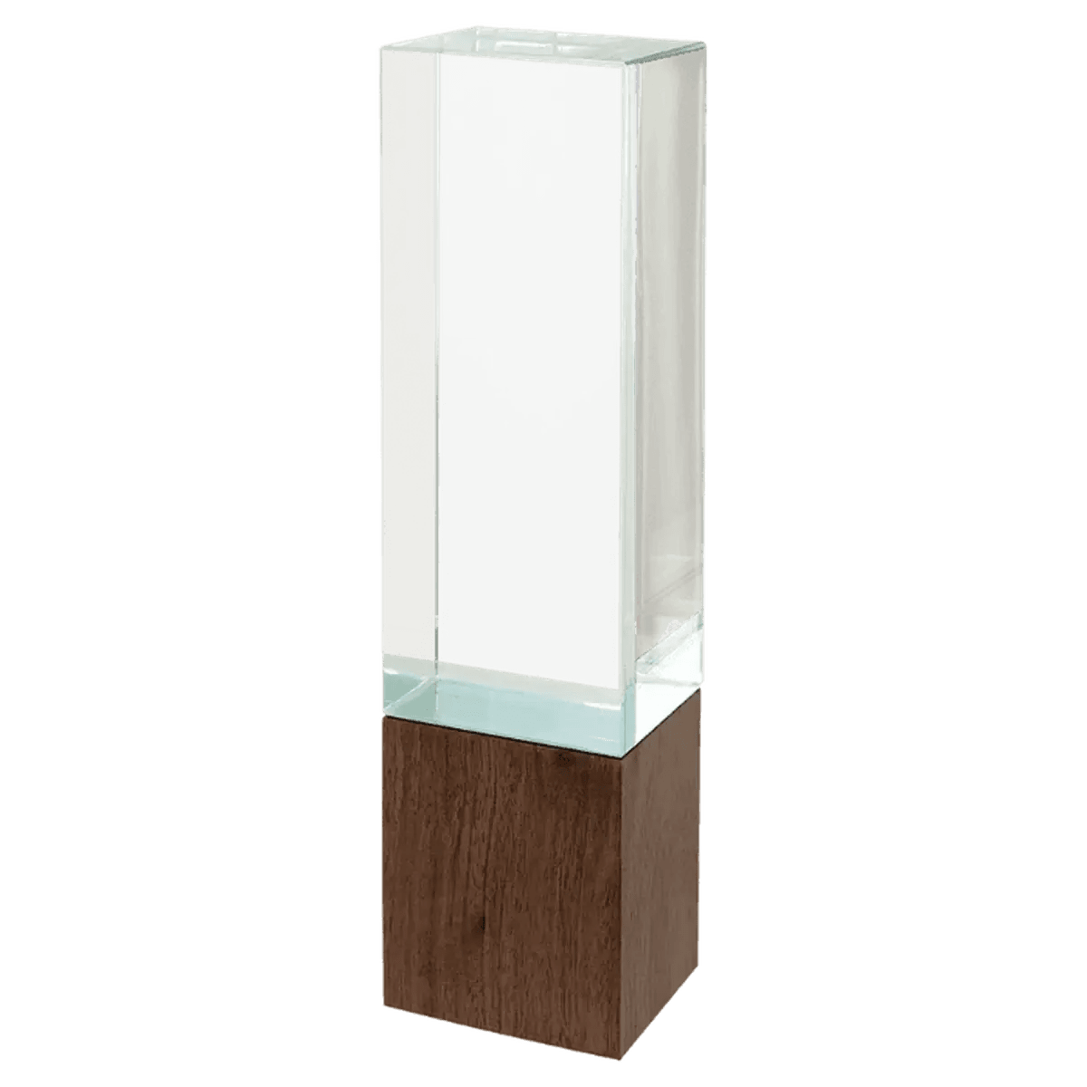 Sierra Glass Awards with Walnut Base – Contemporary Display of Recognition - Cylinder