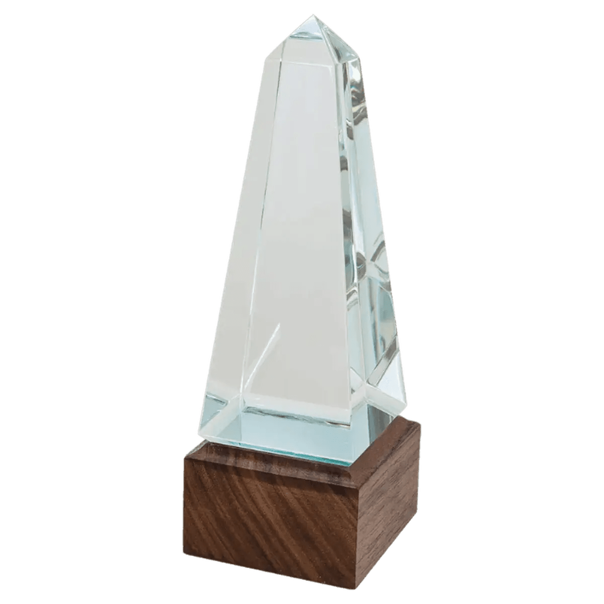 Sierra Glass Awards with Walnut Base – Contemporary Display of Recognition - Cylinder