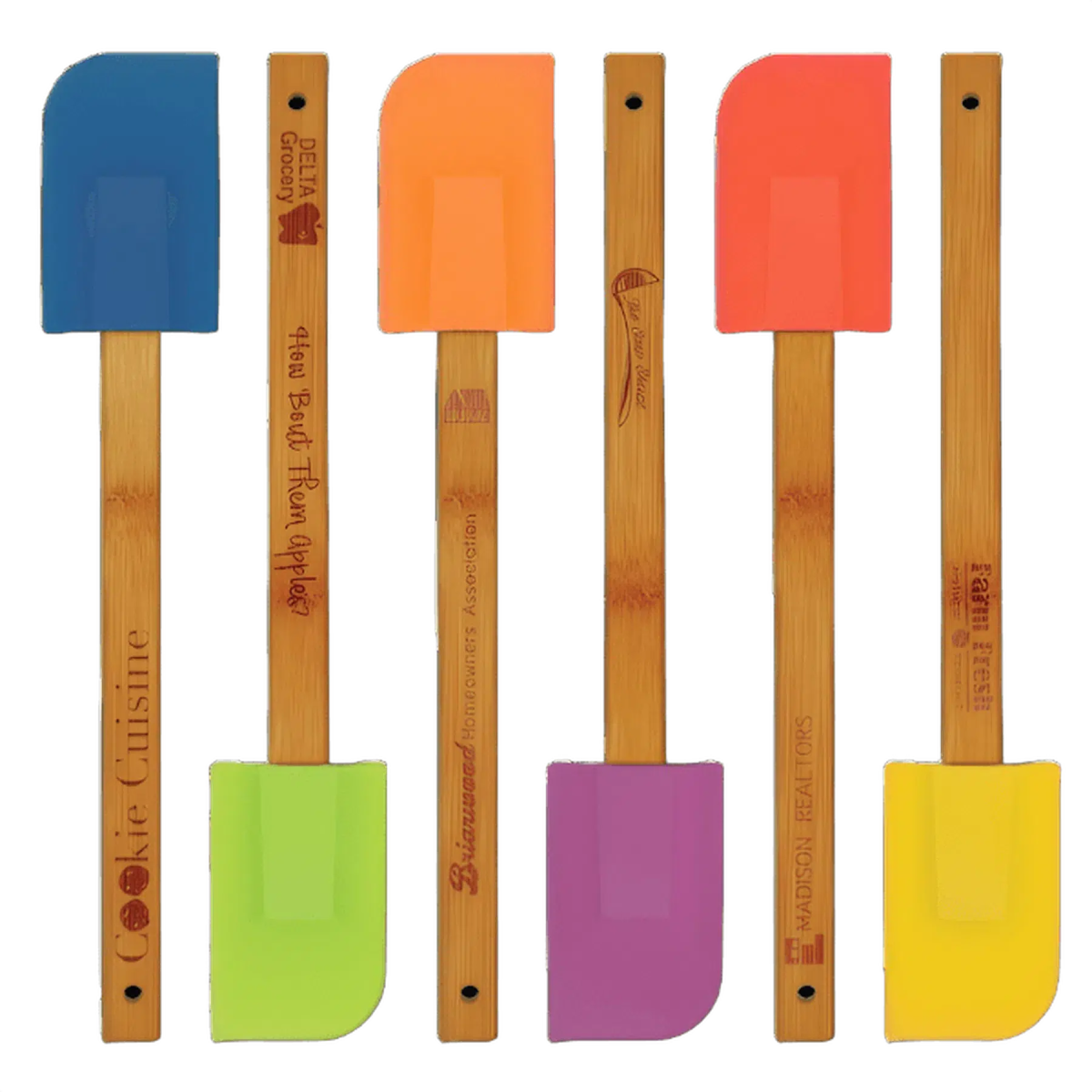 Silicone Spatula with Bamboo Handle (Various Colors) - LightForce Laser Engraving, LLC