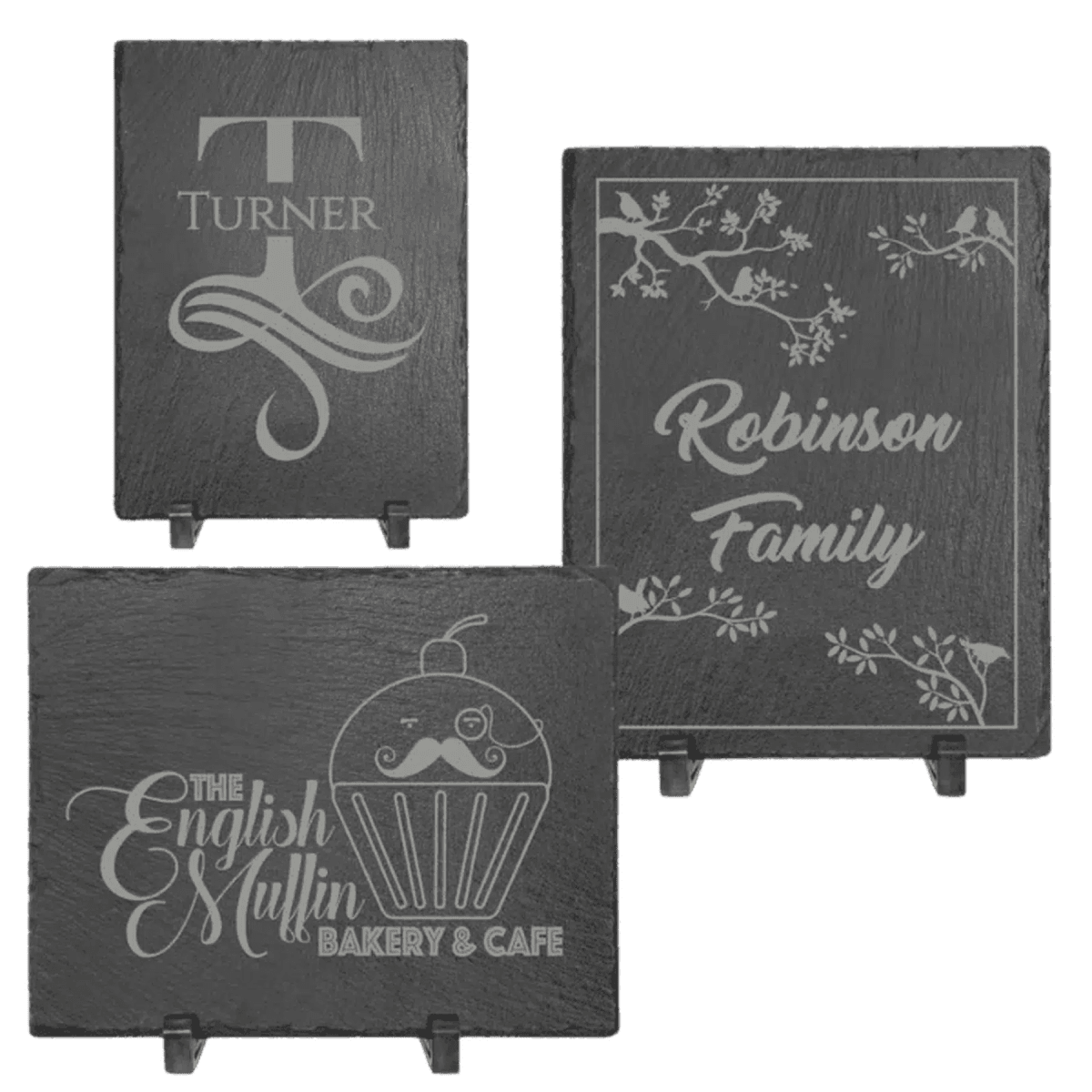 Slate Charcuterie Boards and Counter Signs with Personalized Engraving - 9" x 7"