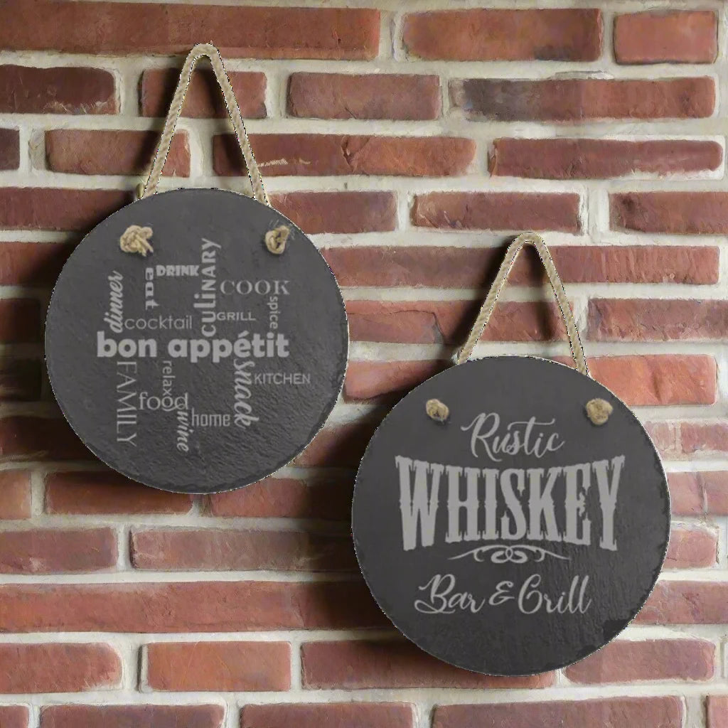 Slate Decor Sign with Hanger String (Oval, Round or Rectangle) - LightForce Laser Engraving, LLC