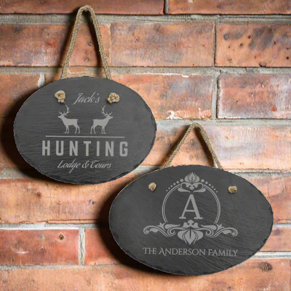 Slate Decor Sign with Hanger String (Oval, Round or Rectangle) - LightForce Laser Engraving, LLC