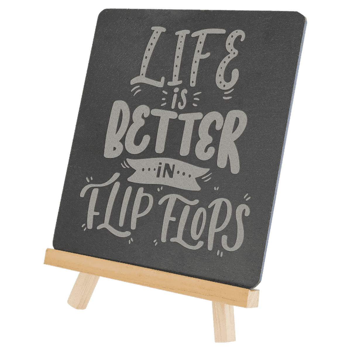 Slate Easel Sign with Custom Engraving - Counter and Table Display - 6 3/4" x 7 3/4"