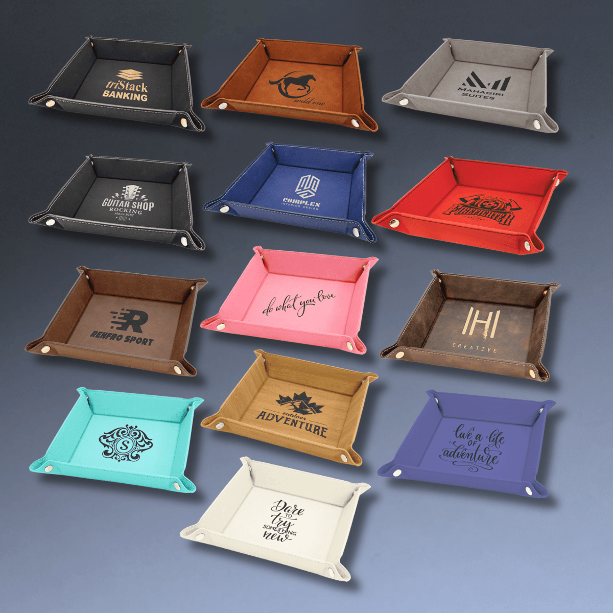 Snap Up Valet and Caddy Trays with Sport Themes - White