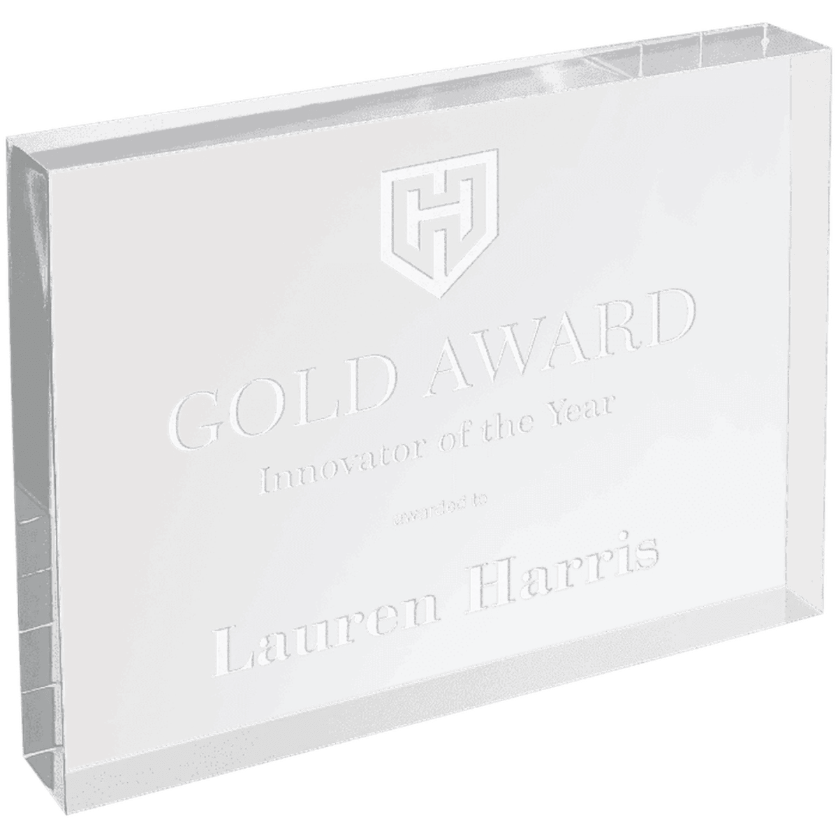 Square - Cut Clear Rectangle Acrylic Award - 6 x 8"