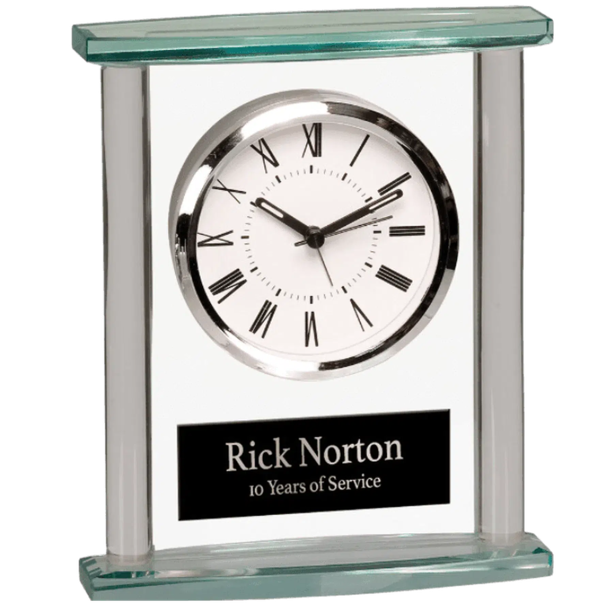 Square Glass Clock with Jade Top - LightForce Laser Engraving, LLC