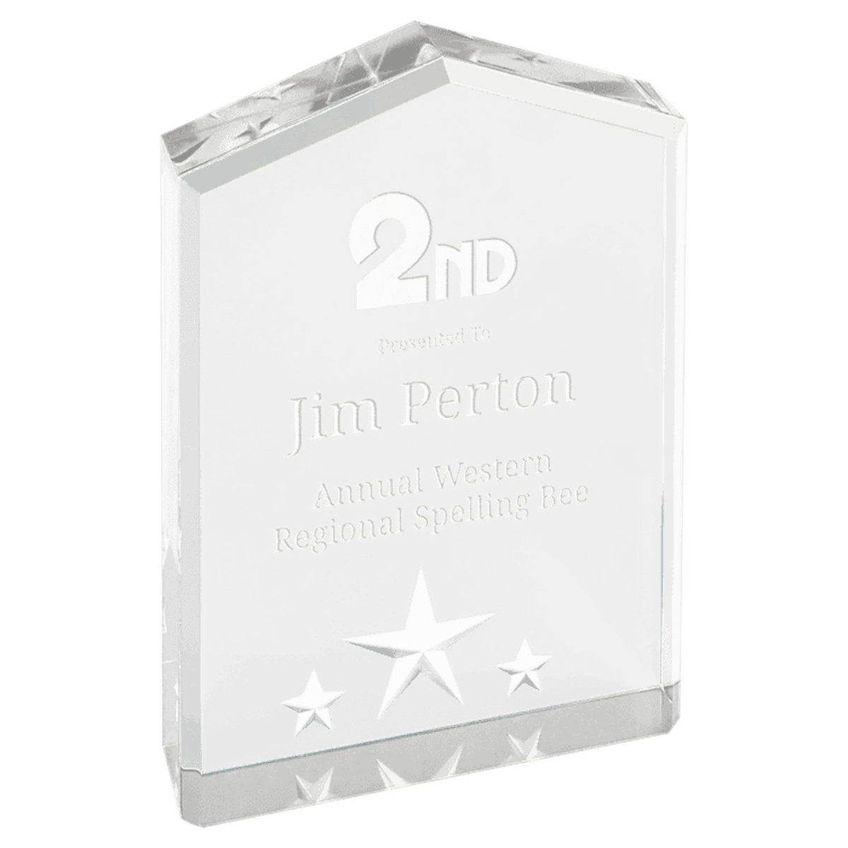 Star Point Acrylic Award with Star Embellishments and Color Accents - Silver