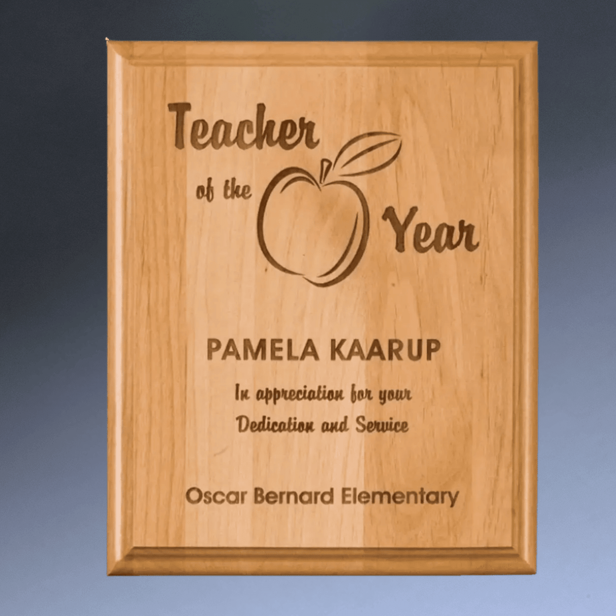 Step - Edge Red Alder Plaque Board with Custom Engraving - 4" x 6"