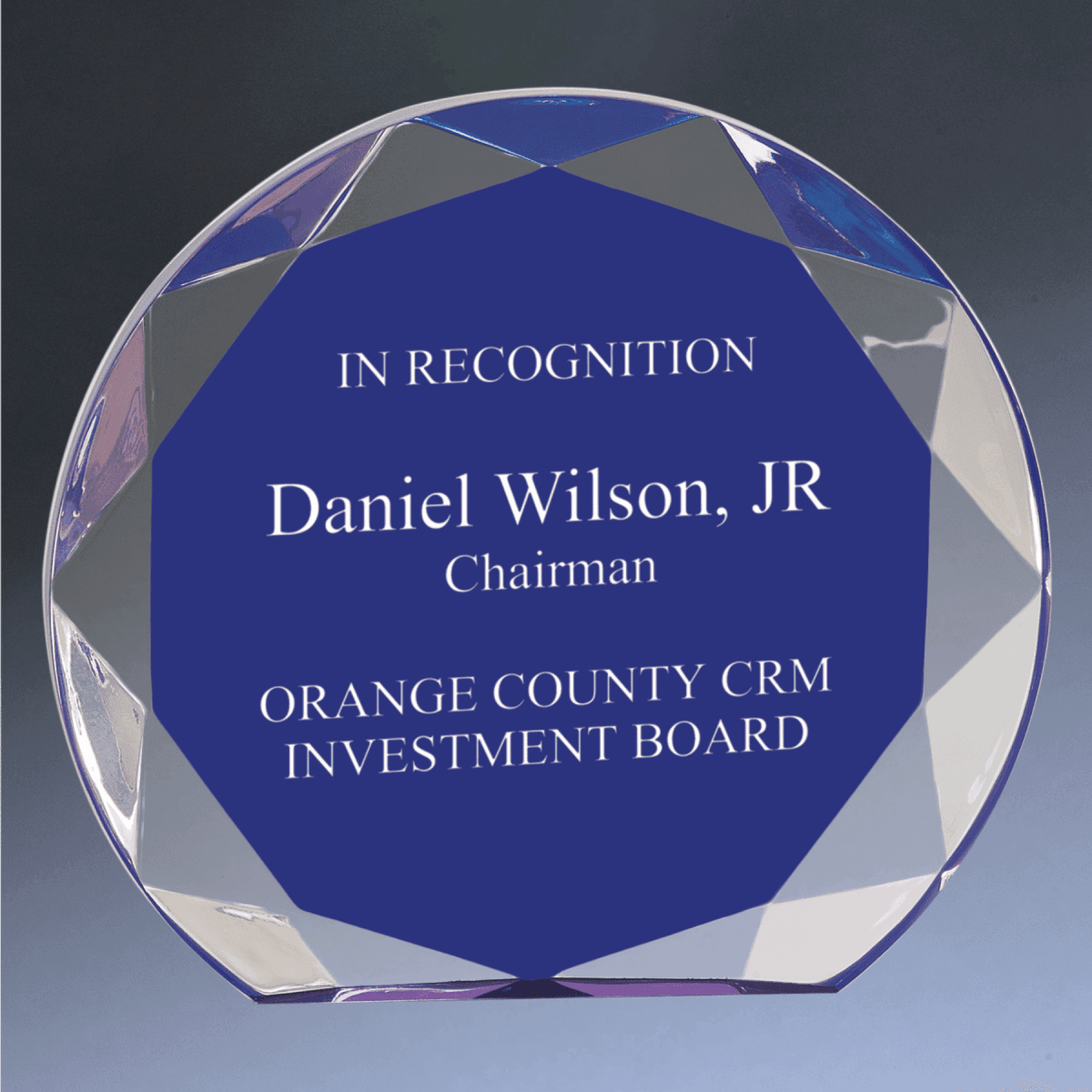 Sunburst Acrylic Award Rounds in Blue or Black - Blue