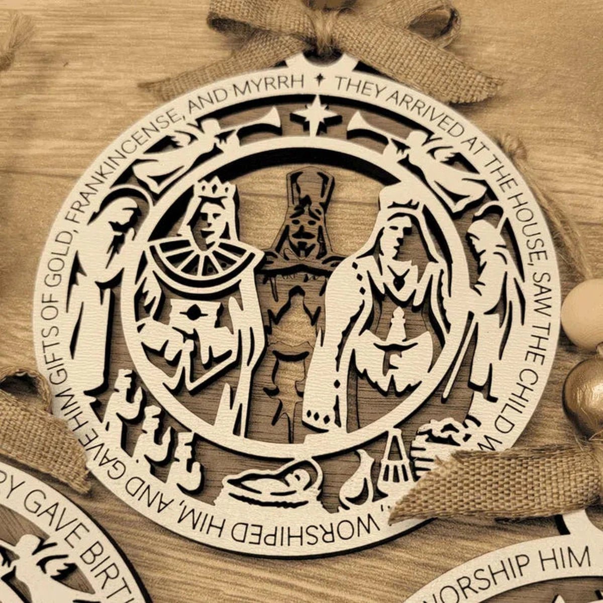 The Christmas Story Nativity Ornaments - Three Kings Presenting