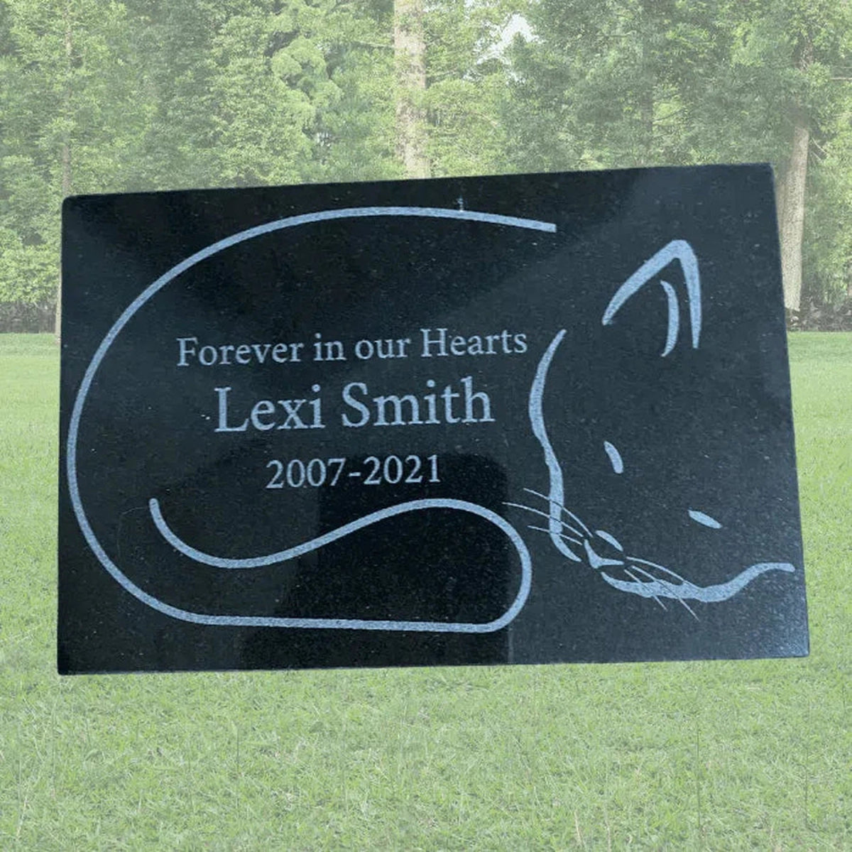 Thick Granite Pet Memorial Marker Rectangle - LightForce Laser Engraving, LLC