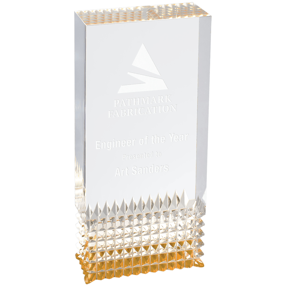 Tribute Acrylic Awards with Diamond Cut Base and Color Accents - Silver