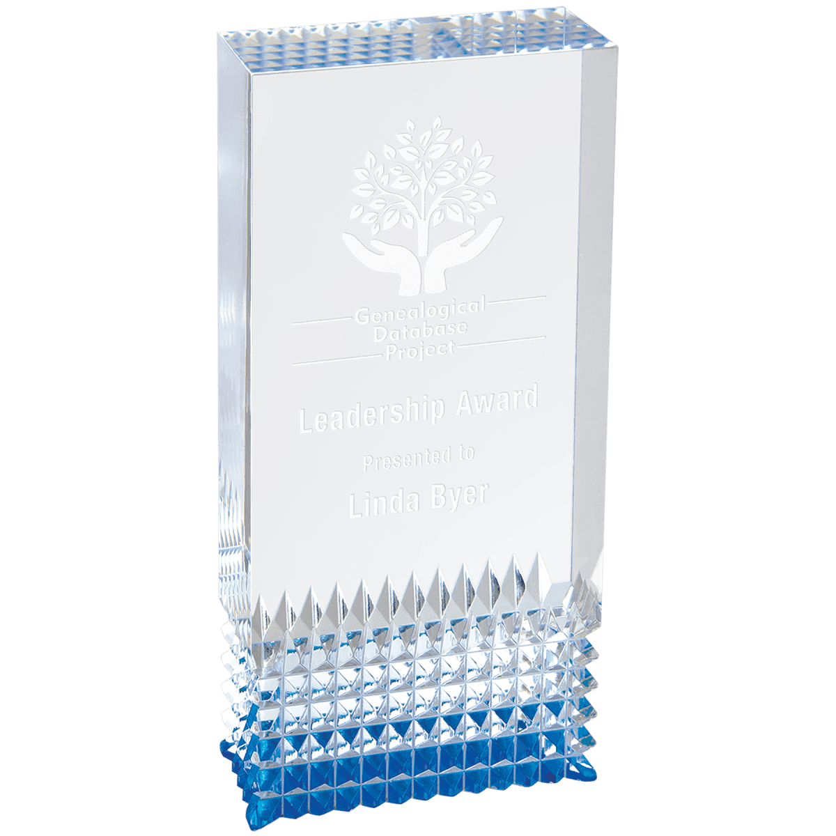 Tribute Acrylic Awards with Diamond Cut Base and Color Accents - Silver