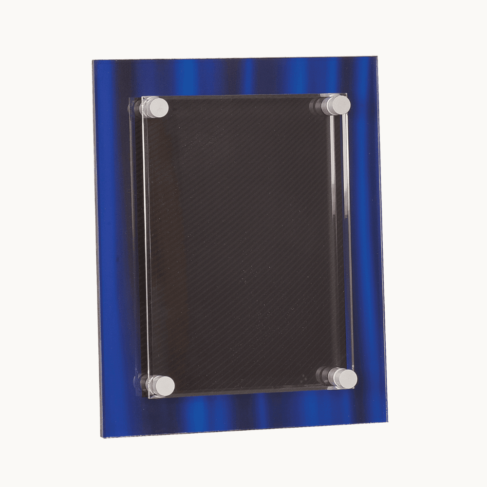 Velvet Stand - Off Acrylic Plaques with Easel for Desk or Wall - Blue Velvet