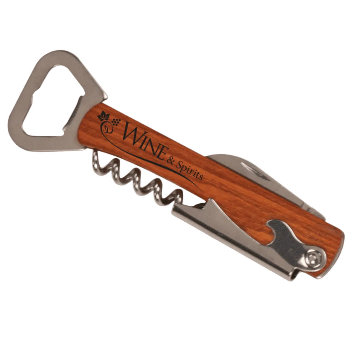 Wood Corkscrew Bottle Opener - LightForce Laser Engraving, LLC